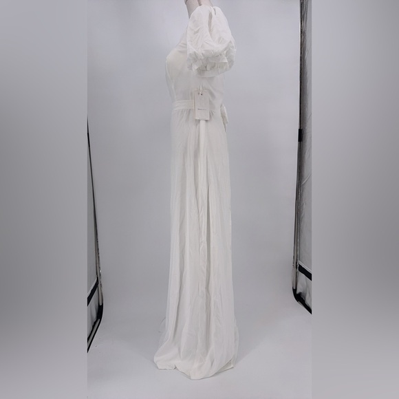 NWT Witness of Love Women Sz 10White Puff Sleeve with Front Slit Wedding Dress - Picture 5 of 9